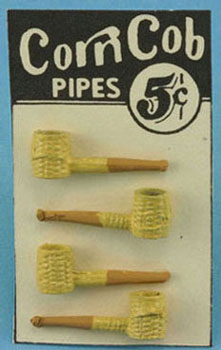 Dollhouse Miniature Corn Cob Pipe Display